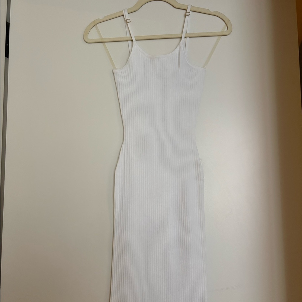 White Ribbed Dress